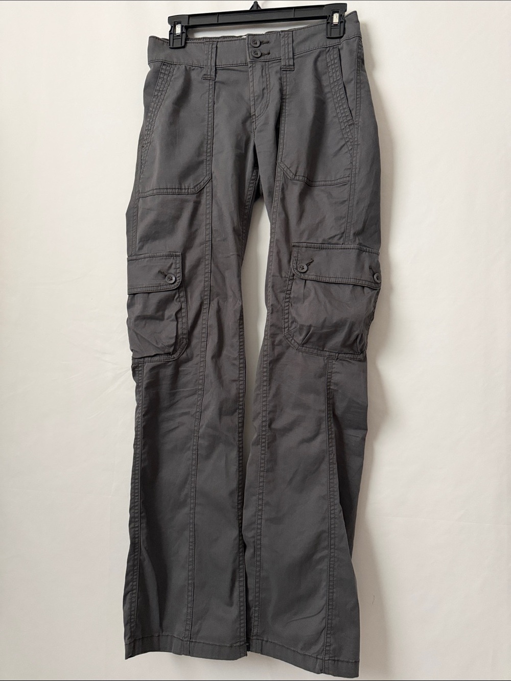 Hollister mid rise relaxed boot Gray Cargo Pants